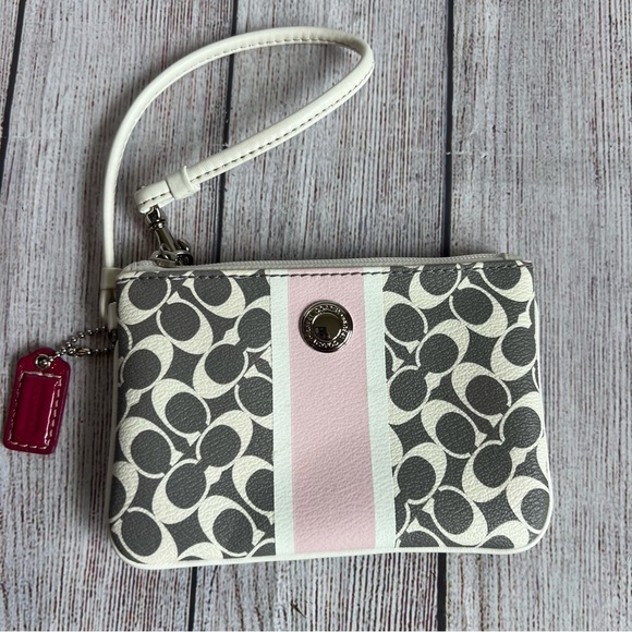 COACH Heritage Stripe Wristlet - Picture 1 of 5